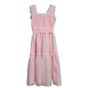 NADINE x VINTAGE‎ girls ditsy micro floral ruffle pink bow dress Union Made
